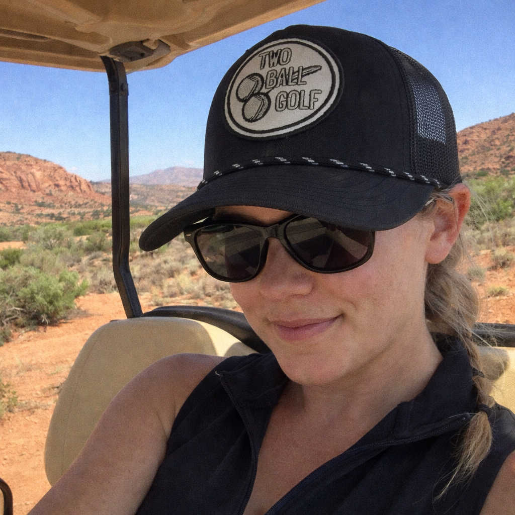 OG 2 Ball Golf Whiteout Logo on Black Rope hat