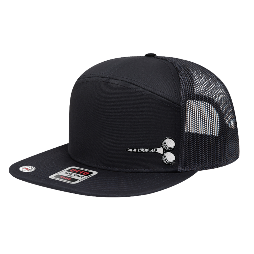 Teed Up Lit Edition on the All Black Otto 7 Panel Pro Hat