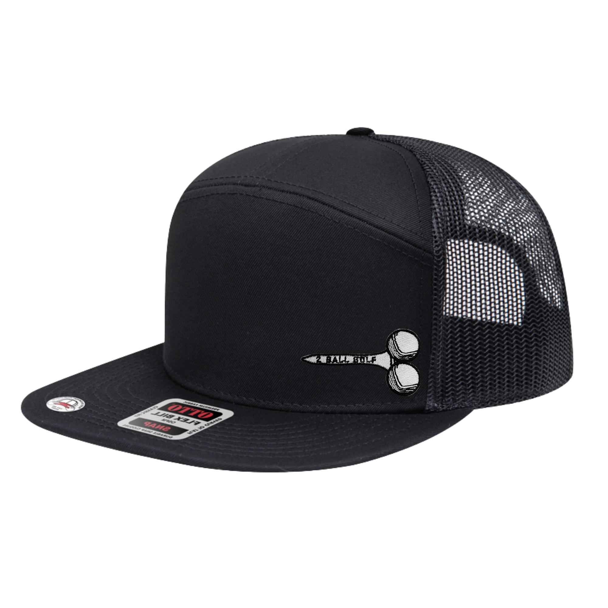Teed Up Lit Edition on the All Black Otto 7 Panel Pro Hat