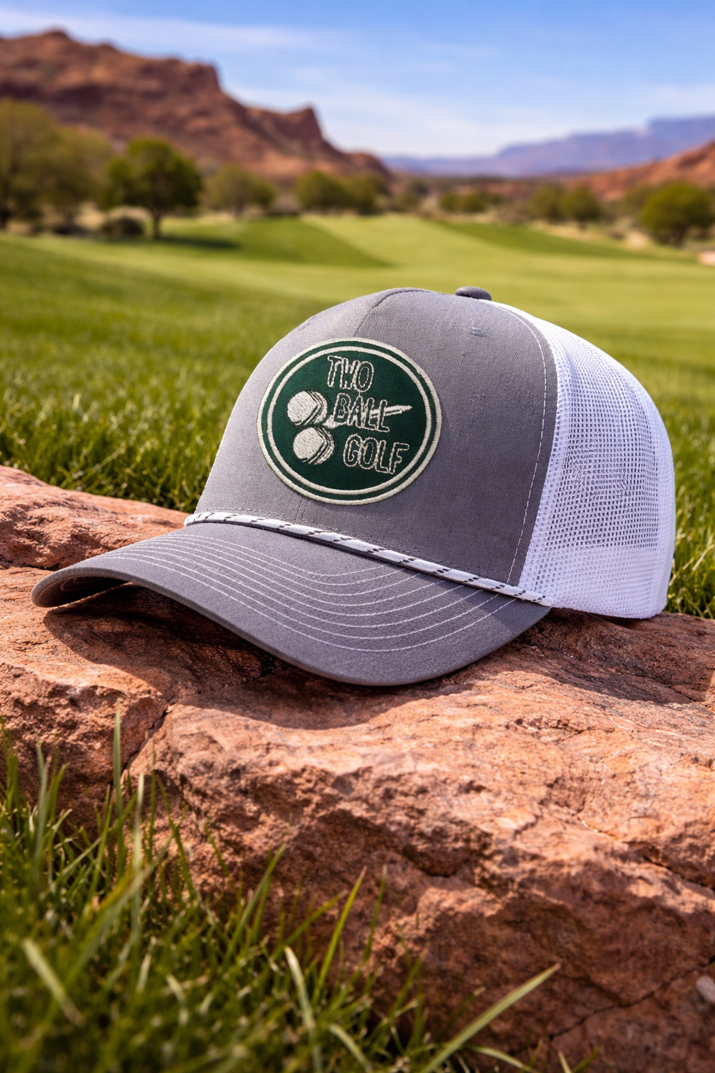 OG Blackout Circle Logo on a Grey Rope Hat