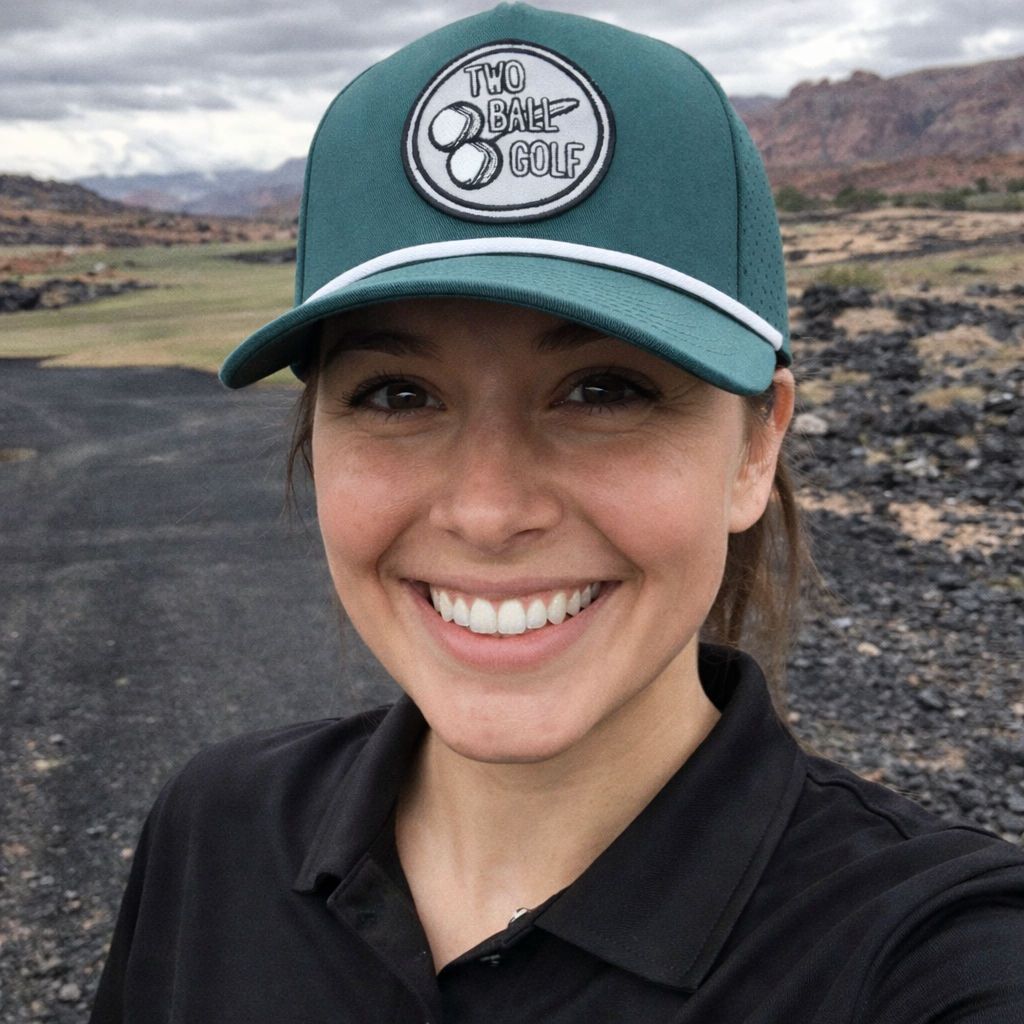 OG 2 Ball Golf Whiteout Logo on Pacific Headwear Teal Hat