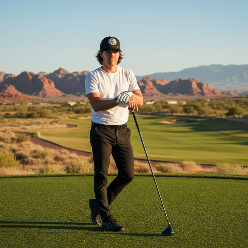 OG 2 Ball Golf Whiteout Logo on Black Rope hat