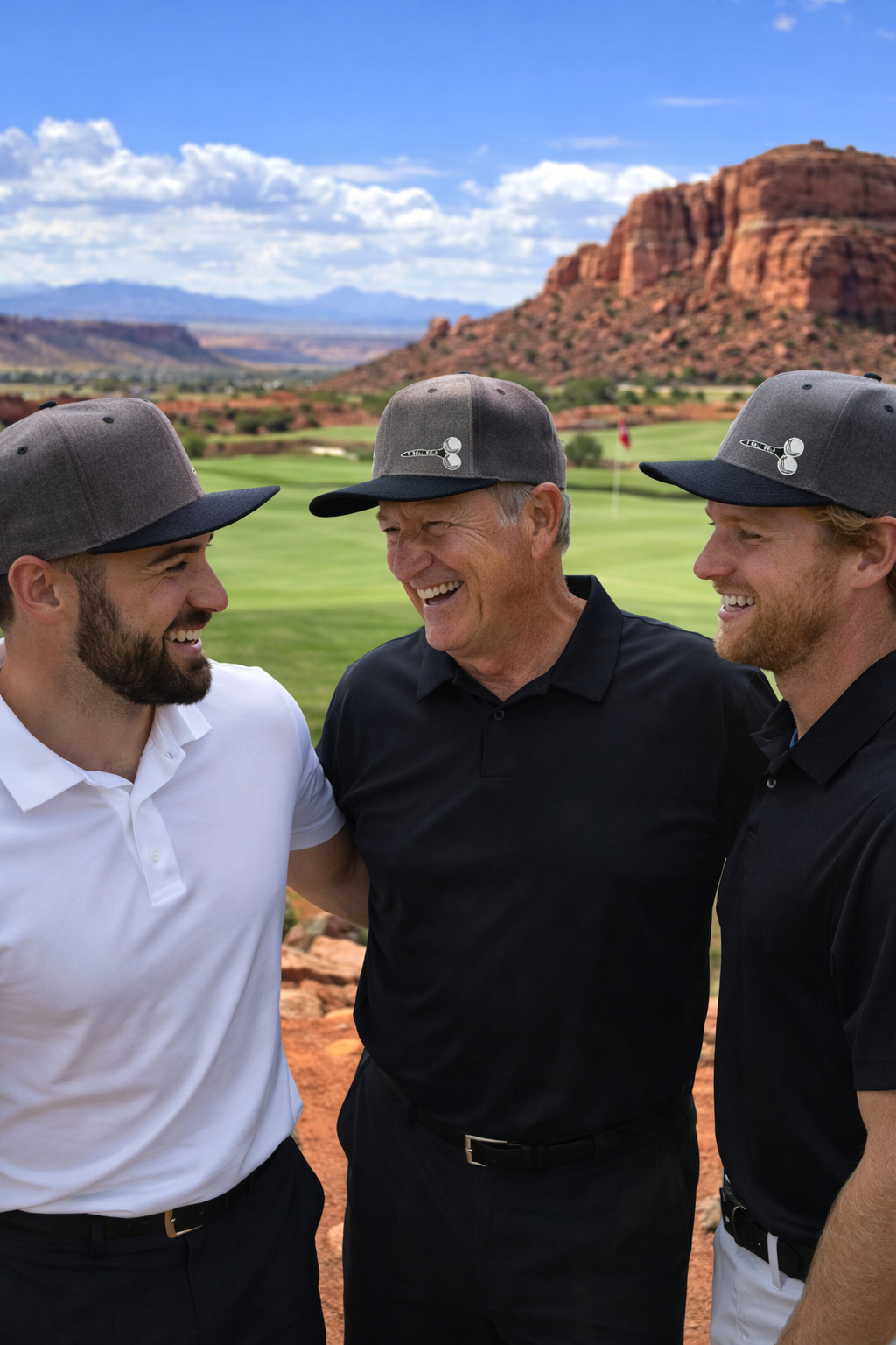 Teed Up Shadow Edition on a Charcol Grey & Black Snapback
